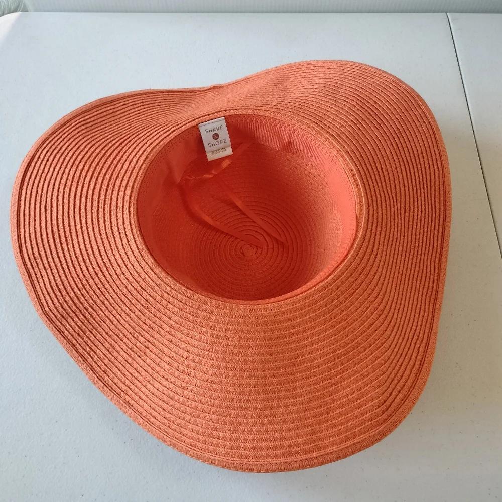 Shade & Shore light orange straw floppy Hat beach vacation resortwear travel